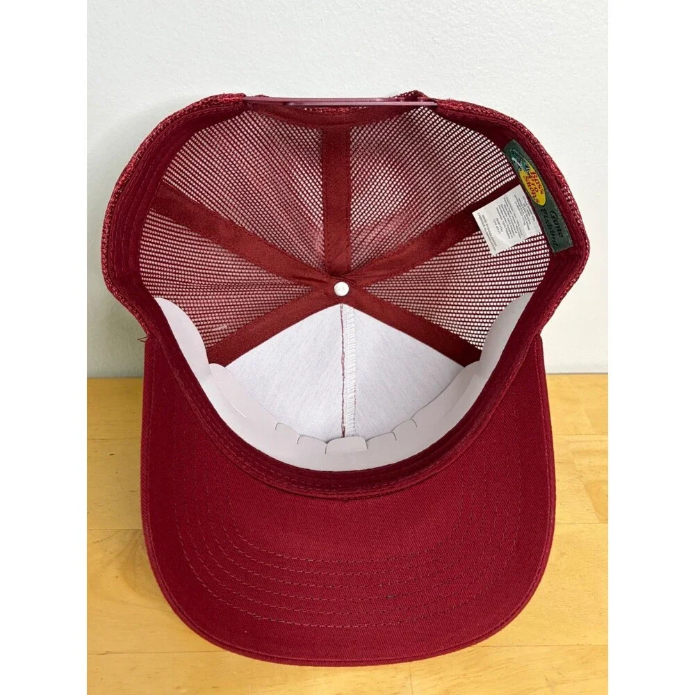 New Bass Pro Shops Gone Fishing Adjustable Strap Mesh Red Hat